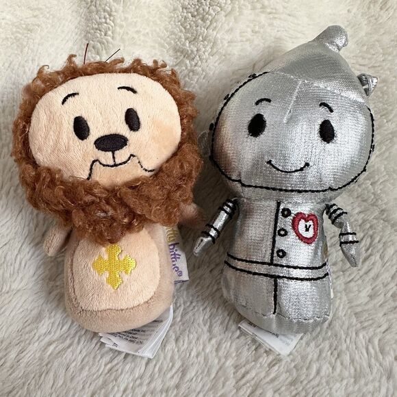 Hallmark Itty Bittys Wizard of Oz Lot of 2 Cowardly Lion Tin Man Plush Toys 5" - Picture 1 of 3